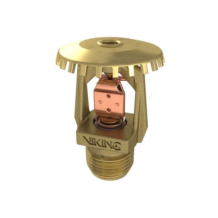 Viking, Fire Sprinkler Head, 1/2, Upright, Fusible Link, Brass, 12973