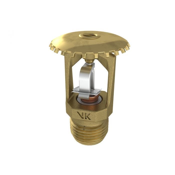 Viking, Quick Response Fire Sprinkler Head, 1/2, Upright, Fusible Link,  Brass, 17535