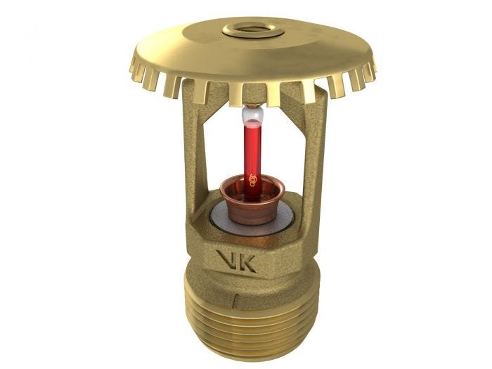 Viking, Quick Response Fire Sprinkler Head, 3/4, Upright, Glass Bulb, Brass,  18257 - Century Fire Protection